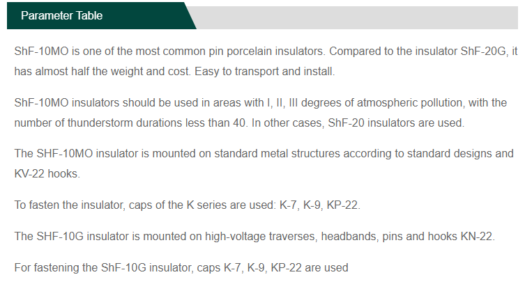 10kv Shf-10mo Pin Insulator