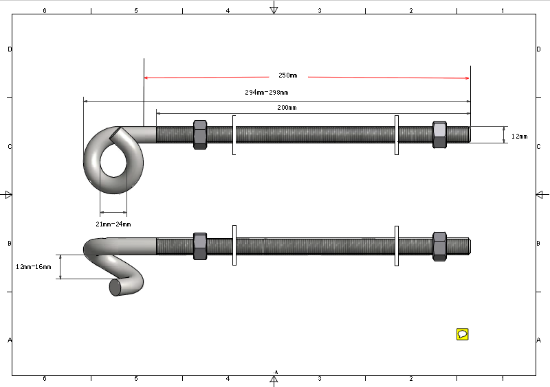 Eye Hook Galvanised Hook Bolt with Flange Pig Tail Hook Bolt