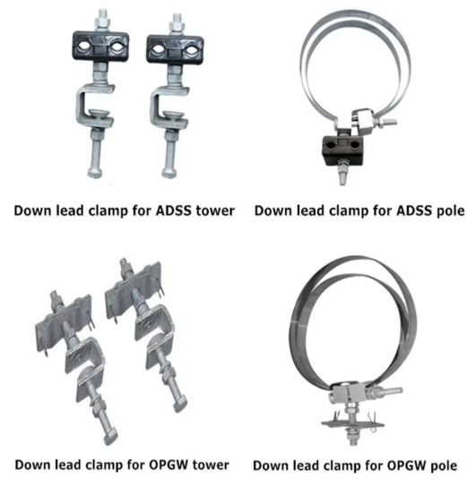 OPGW Cable Clamp Metal Down Lead Clamp for Concrete Pole