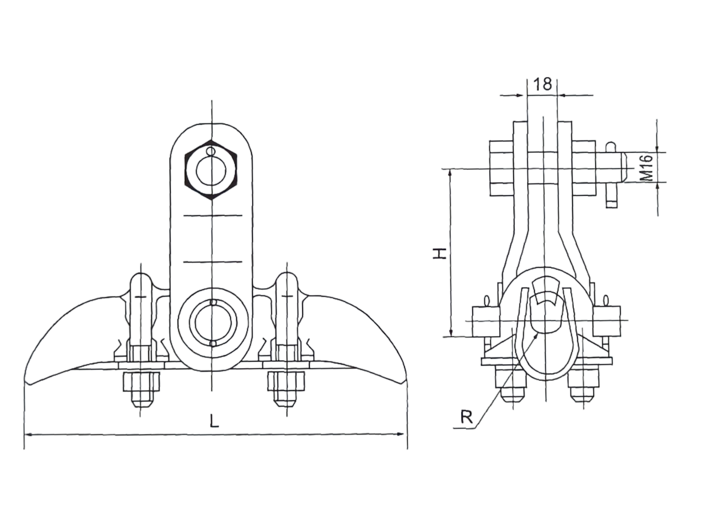 XJ energy conservation malleable cast-iron Suspension Clamp