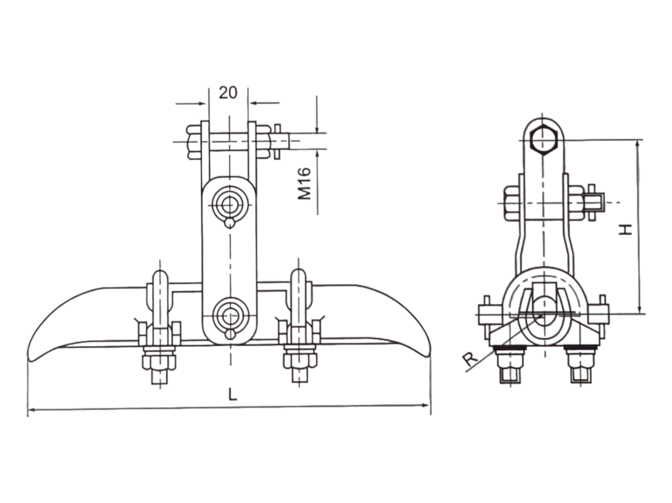 XGU type suspension Clamps (with U clevis)