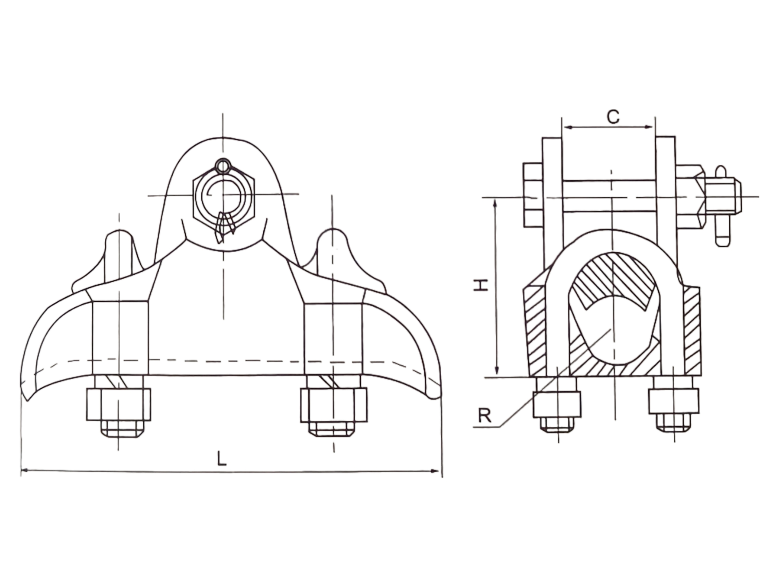 XGH envelope type suspension clamp (aluminum alloy)